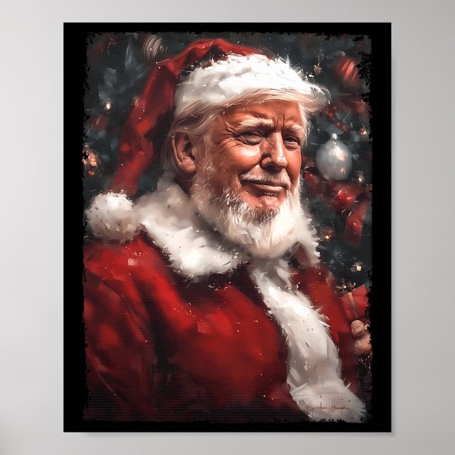 Funny Donald Trump Weihnachtsmann Weihnachten Papa Poster (Vorne)