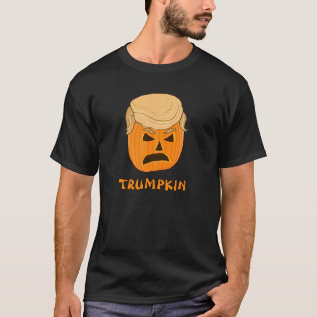 Funny Donald Trumpkin Pumpkin Jack-o-lantern T-Shirt (Vorderseite)
