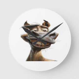 Funny donkey Art Design Runde Wanduhr