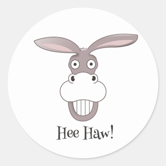 Funny Donkey Face Cartoon Sticker (Vorderseite)