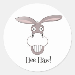 Funny Donkey Face Cartoon Sticker