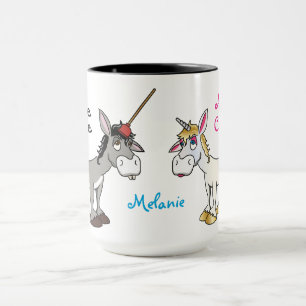 Funny Donkey Unicorn Personalisiert Tasse
