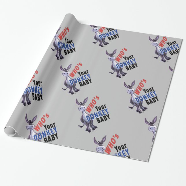 Funny Donkey, wer ist dein Donkey Baby? Geschenkpapier (Ungerollt)