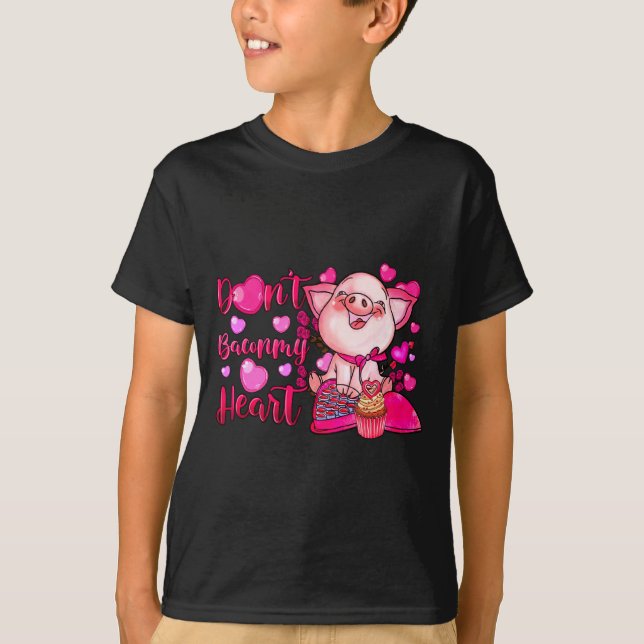 Funny Dont Bacon My Heart Cute G Valentines Da  T-Shirt (Vorderseite)