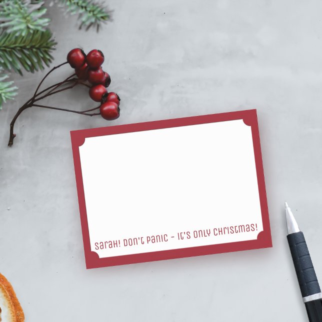 Funny Don't panic Name Festive Post es Notizen (Don't Panic! It's only Christmas! Fun and festive post it notes just for you this Holiday Season)