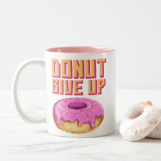 Funny Donut aufgeben Zweifarbige Tasse