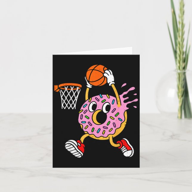 Funny Donut Dunking Basketball Doughnut Food Champ Karte (Vorderseite)