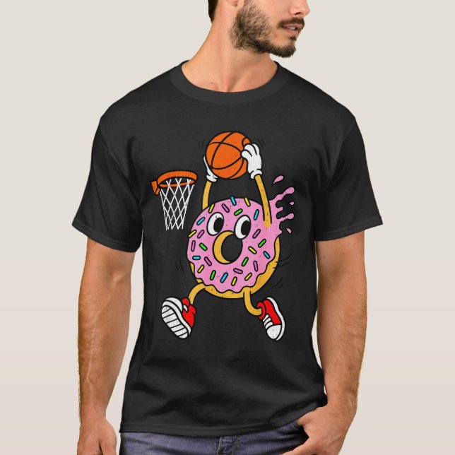Funny Donut Dunking Basketball Doughnut Food Champ T-Shirt (Vorderseite)