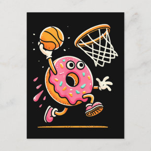 Funny Donut Dunking Basketball Food Champ Sports D Begleitkarte