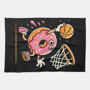 Funny Donut Dunking Basketball Food Champ Sports D Geschirrtuch