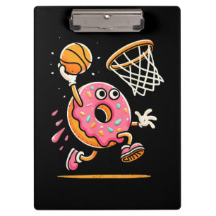 Funny Donut Dunking Basketball Food Champ Sports D Klemmbrett