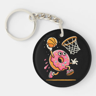 Funny Donut Dunking Basketball Food Champ Sports D Schlüsselanhänger