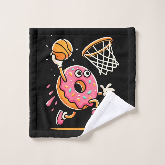 Funny Donut Dunking Basketball Food Champ Sports D Waschlappen (Waschlappen)