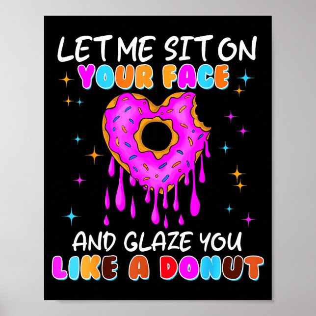 Funny Donut Inappropriate Shirts For Women Adult H Poster (Vorne)