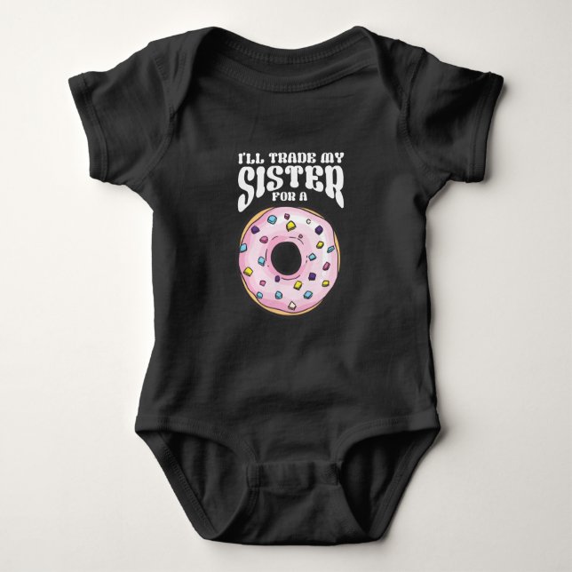 Funny Donut liebend Son Brother Feinschmecker Baby Strampler (Vorderseite)