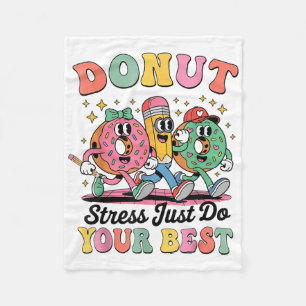 Funny Donut Stress nur tun Sie Ihr bestes Groovy G Fleecedecke