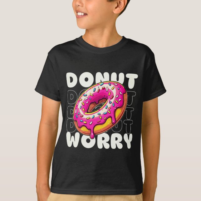 Funny 'Donut Worry' Puff T-Shirt (Vorderseite)