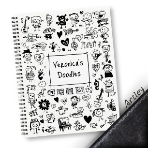 Funny Doodle Art Individuelle Name Artist Sketchbo Notizbuch
