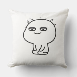 Funny Doodle Character Throw Pillow - Cute Minimal Kissen