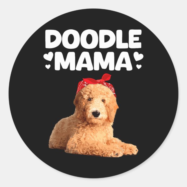 Funny Doodle Mama Design für Mama Frauen Goldendoo Runder Aufkleber (Vorderseite)