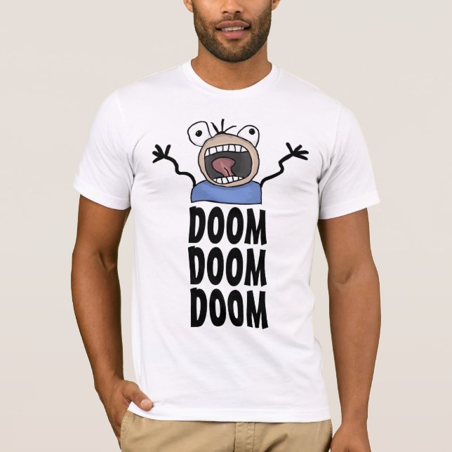 FUNNY DOOM CARTOON PANIC TYP T - Shirt T-Shirts (Vorderseite)