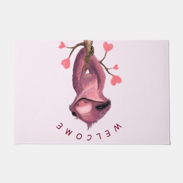 Funny Doormat Playful Sloth Smile - Benutzerdefini Fußmatte (Vorderseite)