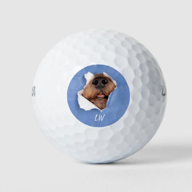 Funny Dose Nose Pet Spaß Monogram Art Golfball (Vorderseite)