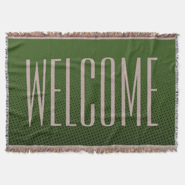 Funny Dots Muster dunkelgrün + Ihr Text Decke (Vorderseite)