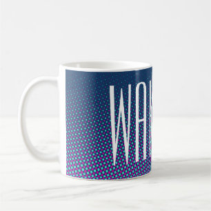 Funny Dots Pattern blau pink + Ihr Text Tasse