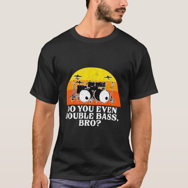Funny Double Bass Drumset Drum Kit Drummer Percuss T-Shirt (Vorderseite)