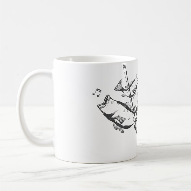 Funny Double Bass Pun Art Jazz Music Upright Bass Kaffeetasse (Links)