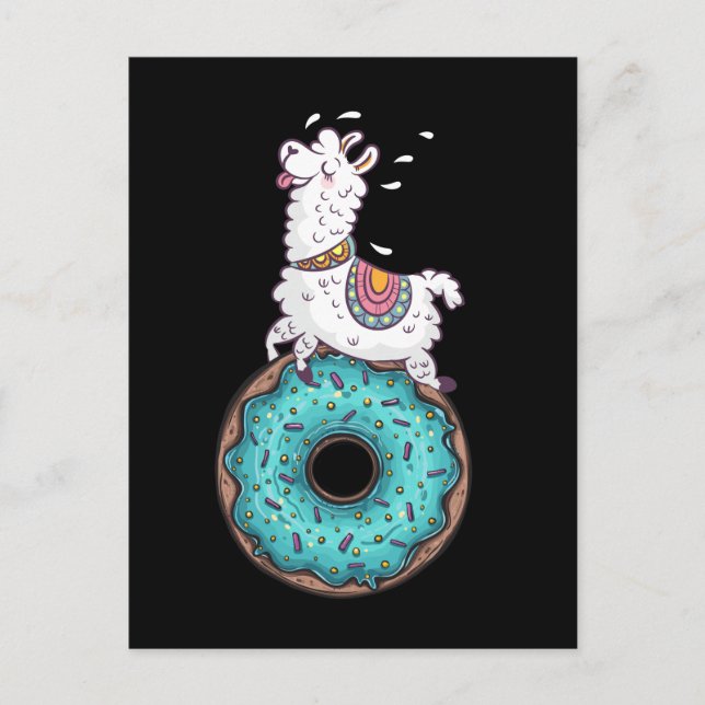 Funny Doughnut Llama Alpaca Donut Postkarte (Vorderseite)