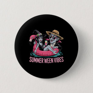 Funny Dracula und Hexenmeister Halloween Sommer We Button