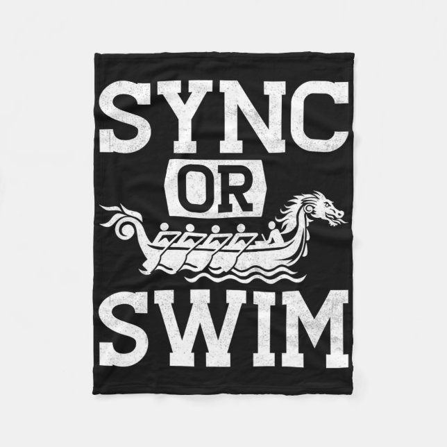 Funny Dragon Boat Racing Paddle Sync Or Swim  Fleecedecke (Vorderseite)