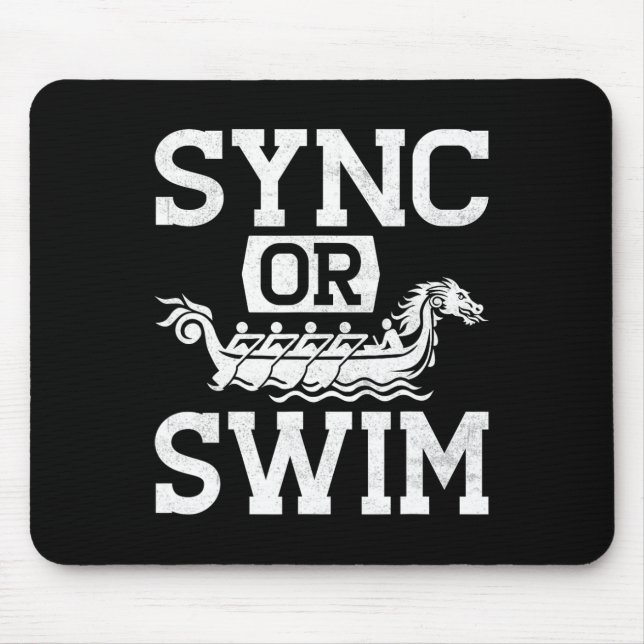 Funny Dragon Boat Racing Paddle Sync Or Swim  Mousepad (Vorne)