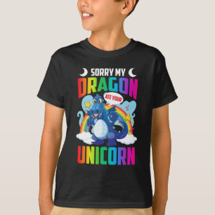 Funny Dragon isst Unicorn T-Shirt