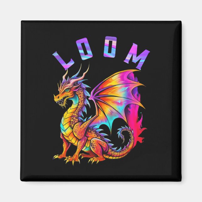 Funny Dragon Loom Lovers für Männer Frauen stellen Magnet (Vorne)