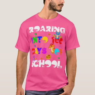 Funny Dragon und Dinosaurier Roaring in 100 Tagen T-Shirt