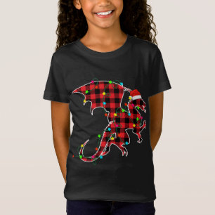 Funny Dragon Weihnachtsbaum Rote Karierte Weihnach T-Shirt