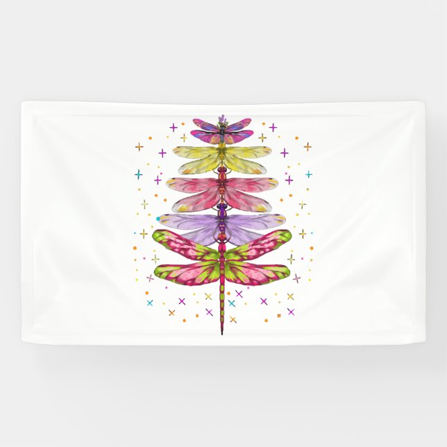 Funny Dragonfly Weihnachtsbaum Banner (Horizontal)