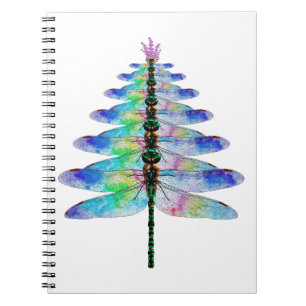 Funny Dragonfly Weihnachtsbaum Notizblock