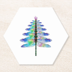 Funny Dragonfly Weihnachtsbaum Untersetzer