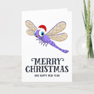 Funny Dragonfly Weihnachtskarte Feiertagskarte