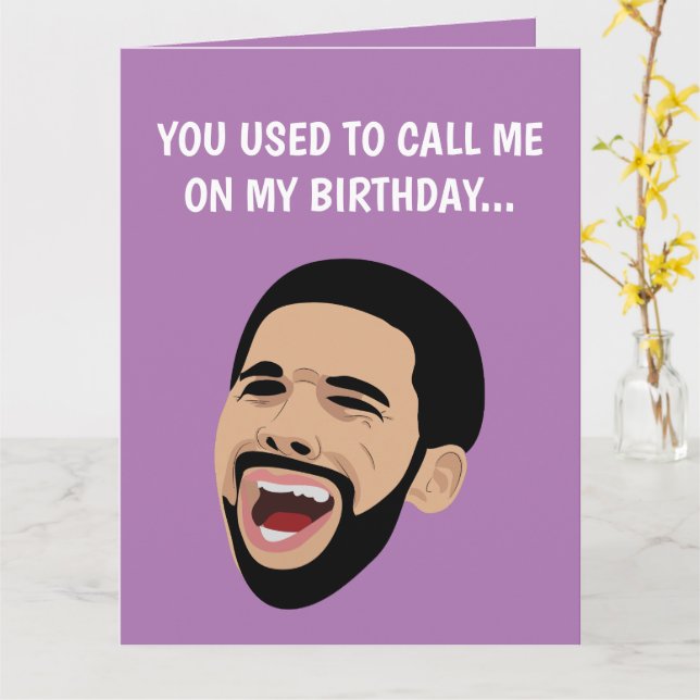Funny Drake Cry, Funny Happy Birthday Card Karte (Gelbe Blume)