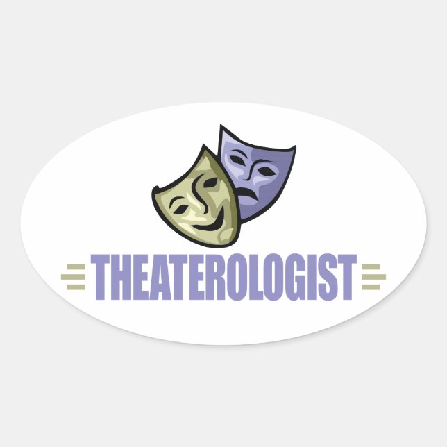 Funny Drama Theater Ovaler Aufkleber (Vorderseite)