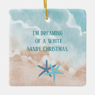 Funny Dreaming of Beach Foto Weihnachten Keramikornament