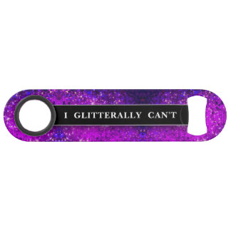 Funny Drink Joke Lila Glitzer Monogram Name Speed Flaschenöffner