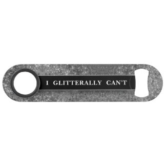 Funny Drink Joke Silver Glitzer Monogram Name Speed Flaschenöffner