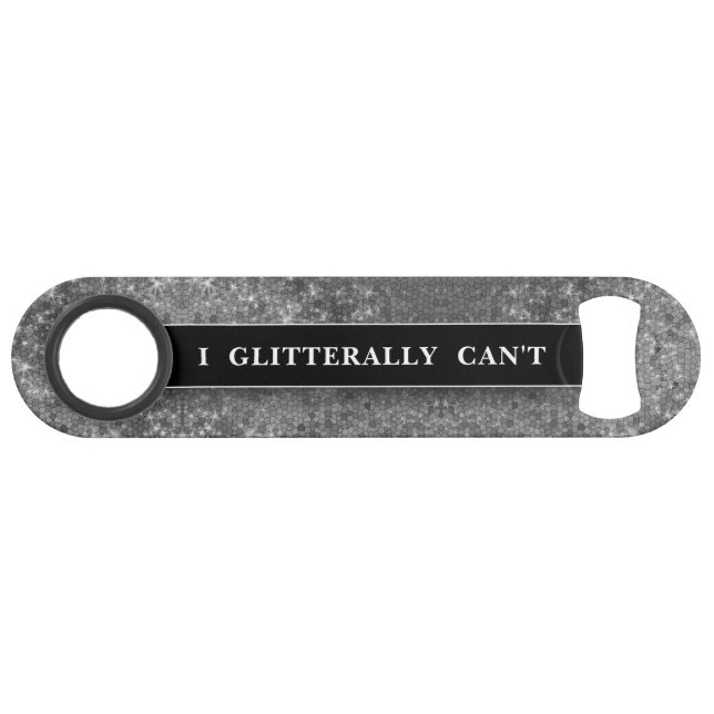 Funny Drink Joke Silver Glitzer Monogram Name Speed Flaschenöffner (Vorderseite (Horizontal))