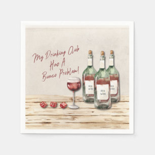 Funny Drink Wine Bunco Serviette